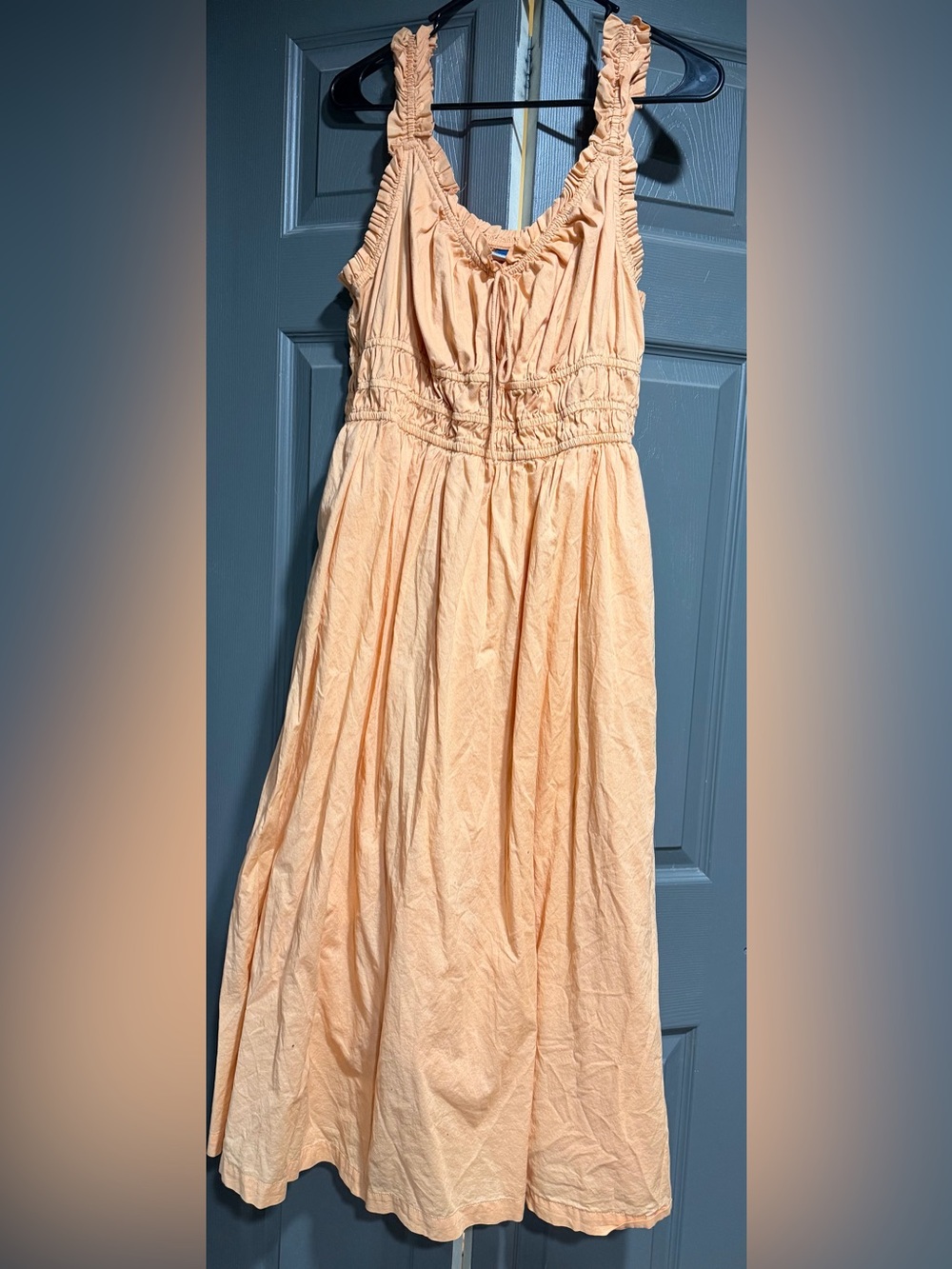 Waist Defined Ruffled Midi Dress in Blossom Petal